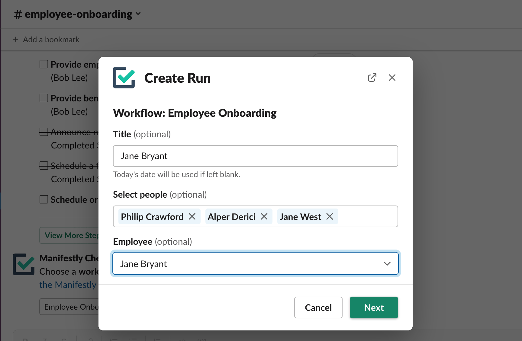 workflow example