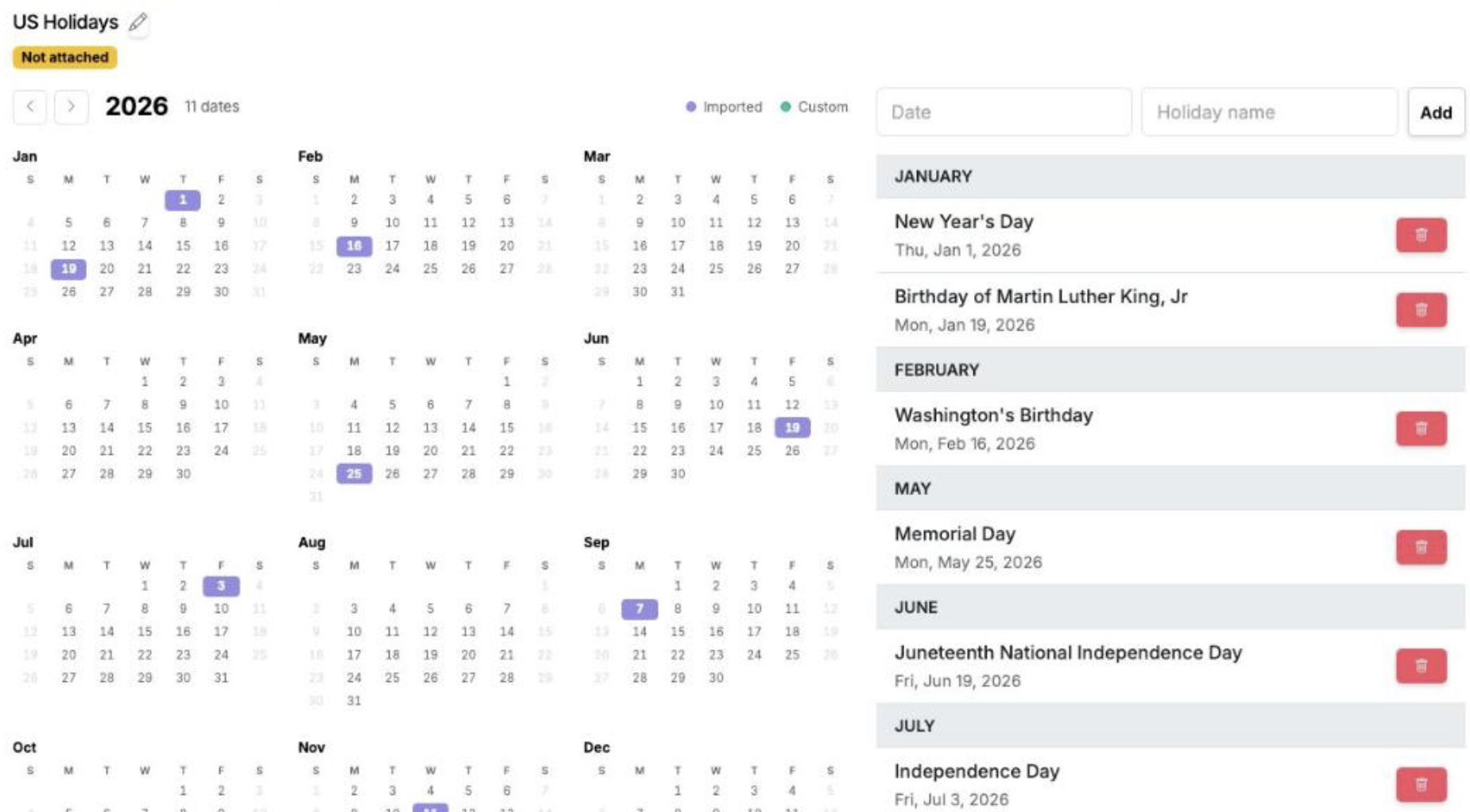 Business Calendars