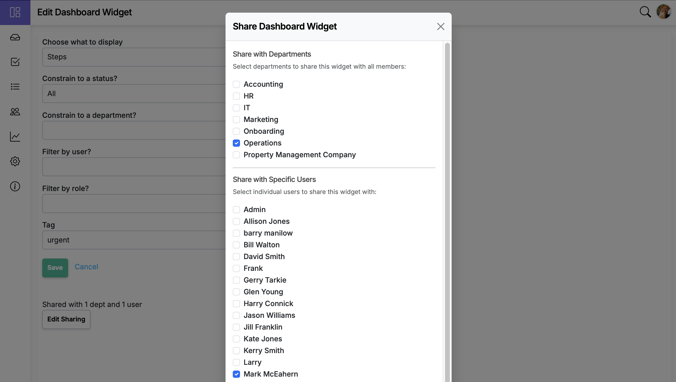 Photo of New Feature: Share Dashboard Items with Specific Users